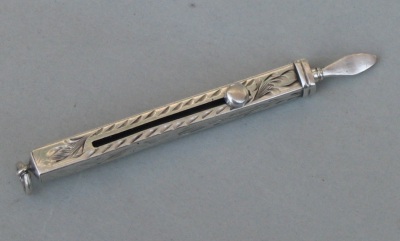 Edwardian English silver toothpick