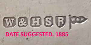Walker & Hall silverplate mark 'beta', date suggested 1885