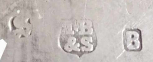 Thomas Bradbury & Sons silverplate mark, date 1903, B into a square