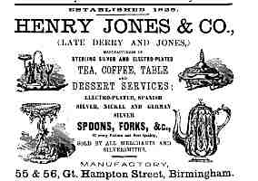 Henry Jones & Co, late Derry & Jones - Birmingham