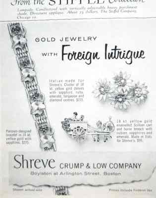 Shreve, Crump & Low Co Inc, 1957 advertisement