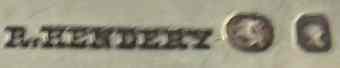 R.HENDERY and English pseudo-hallmarks  mark, Robert Hendery, Montreal, Ontario,  1814-1897