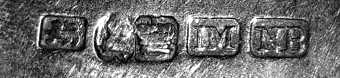 IM  NB and English pseudo hallmarks mark, John Munro, New Glasgow - New Brunswick 1813-1864, Canada