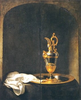still life with ewer and basin by Gerard Dou