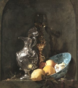 still life with ewer and basin by Willem Kalf