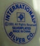 International Silver Co label on 1991 item manufactured in China