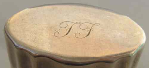 silver pill box, Gioielleria Galbiati, Milano: initials FF