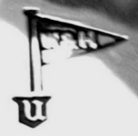 Walker & Hall silverplate mark Gothic lowercase 'u', flag type B, shield type 3