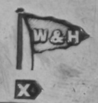 Walker & Hall silverplate mark uppercase 'X', flag type C, shield type 4