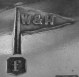 Walker & Hall silverplate mark lowercase 'f', flag type C, shield type 5