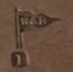 Walker & Hall silverplate mark lowercase 'l', flag type C, shield type 5