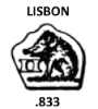 Portugal silver hallmark 1887/1937: Lisbon approximate .833 fineness