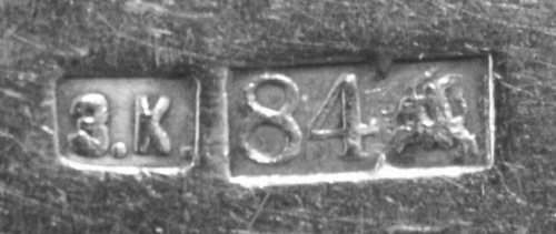 hallmark
Tallin 1861 ?
silversmith ZK