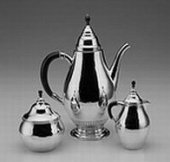 Three piece tea set 
designer Georg Jensen c. 1920