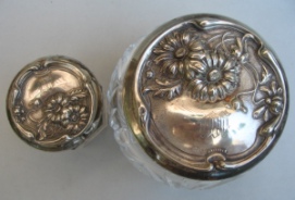 Webster Company - North Attleboro: crystal vases with silver lids