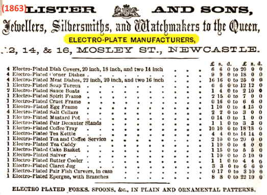 Lister & Sons, 1863 advertisement