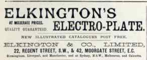 Elkington & Co Co 1890 advertisement