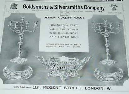 Goldsmiths & Silversmiths Co, 1913 advertisement