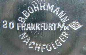 Mark with  the inscription B.BOHRMANN NACHFOLGER FRANKFURT A/M