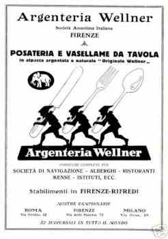 advertisement of the Argenteria Wellner