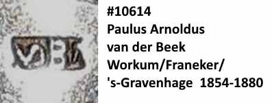 Paulus Arnoldus van der Beek, Workum/Franeker/s'-Gravenhage, 1854 - 1880
