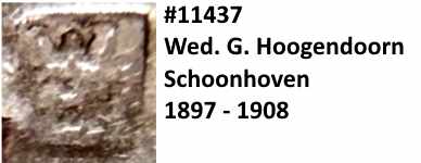 Wed. G. Hoogendoorn, Scoonhoven, 1897 - 1908