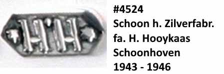 Schoon h. Zilverfabr. fa. H. Hooykaas, Schoonhoven, 1943-1946