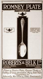 Roberts & Belk England Silver Plate Regency 12.5 Square Footed