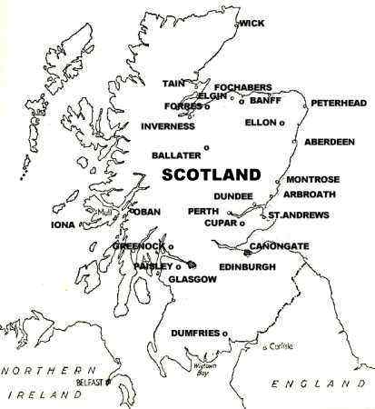 Location of cities and burghs